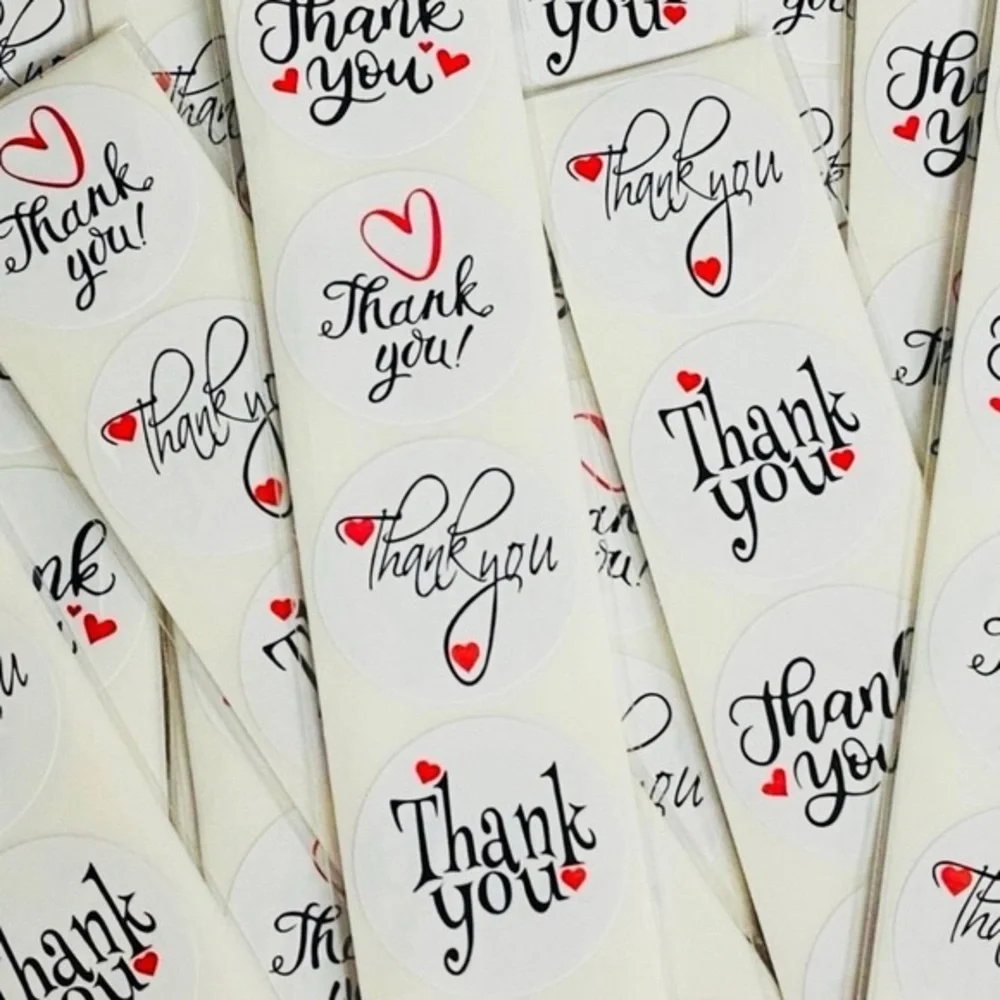40 Small Thank You Stickers! (Quarter Size)